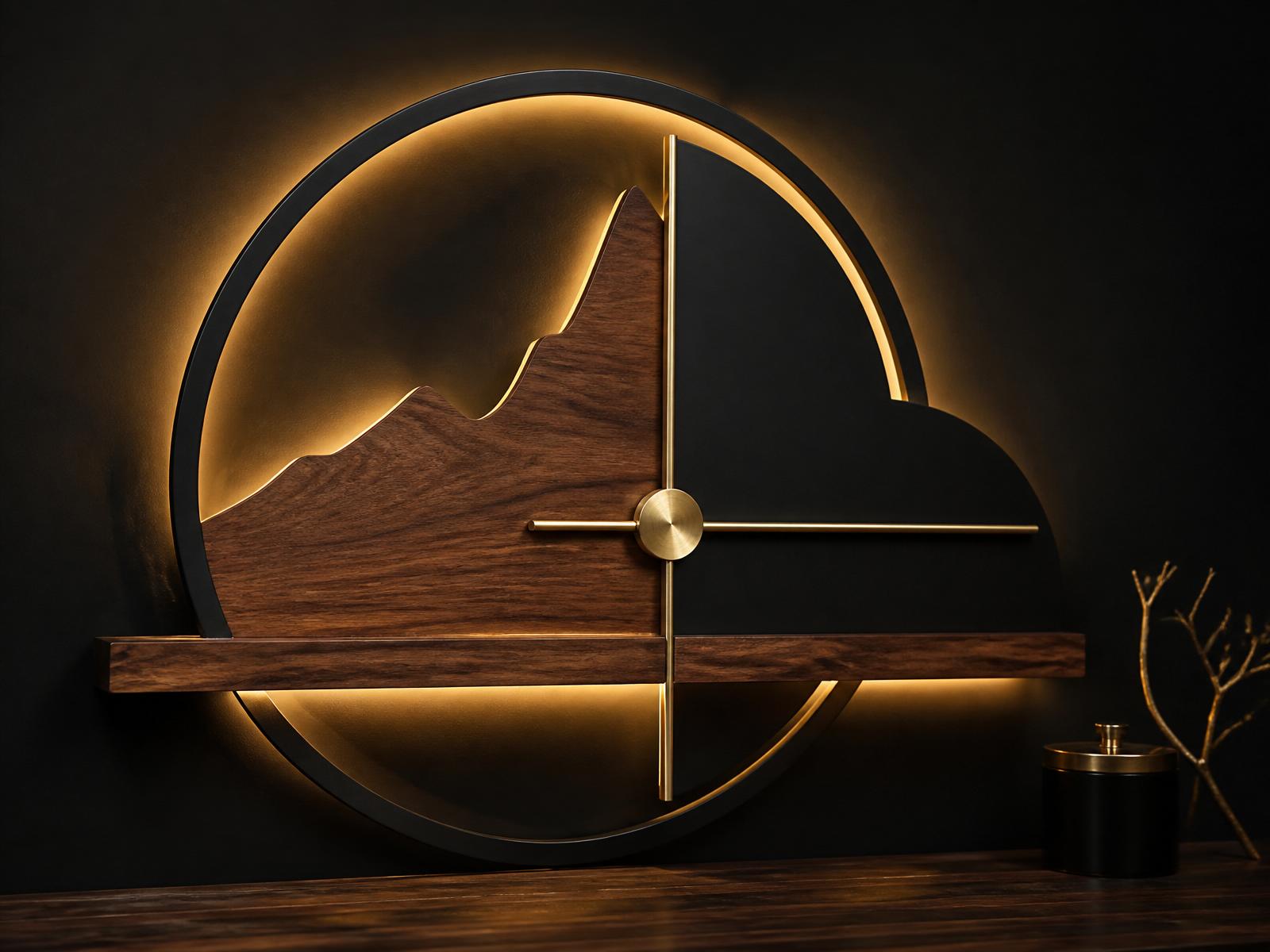 Handcrafted wood and metal wall sculpture